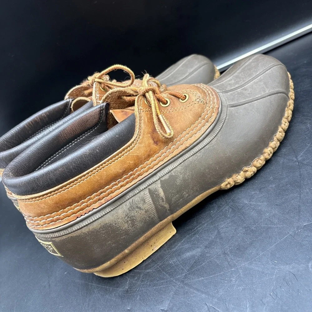 LL Bean Classic Duck Boot Low Top Men 12 M USA Made Maine Jim Wilbur Chain Sole
